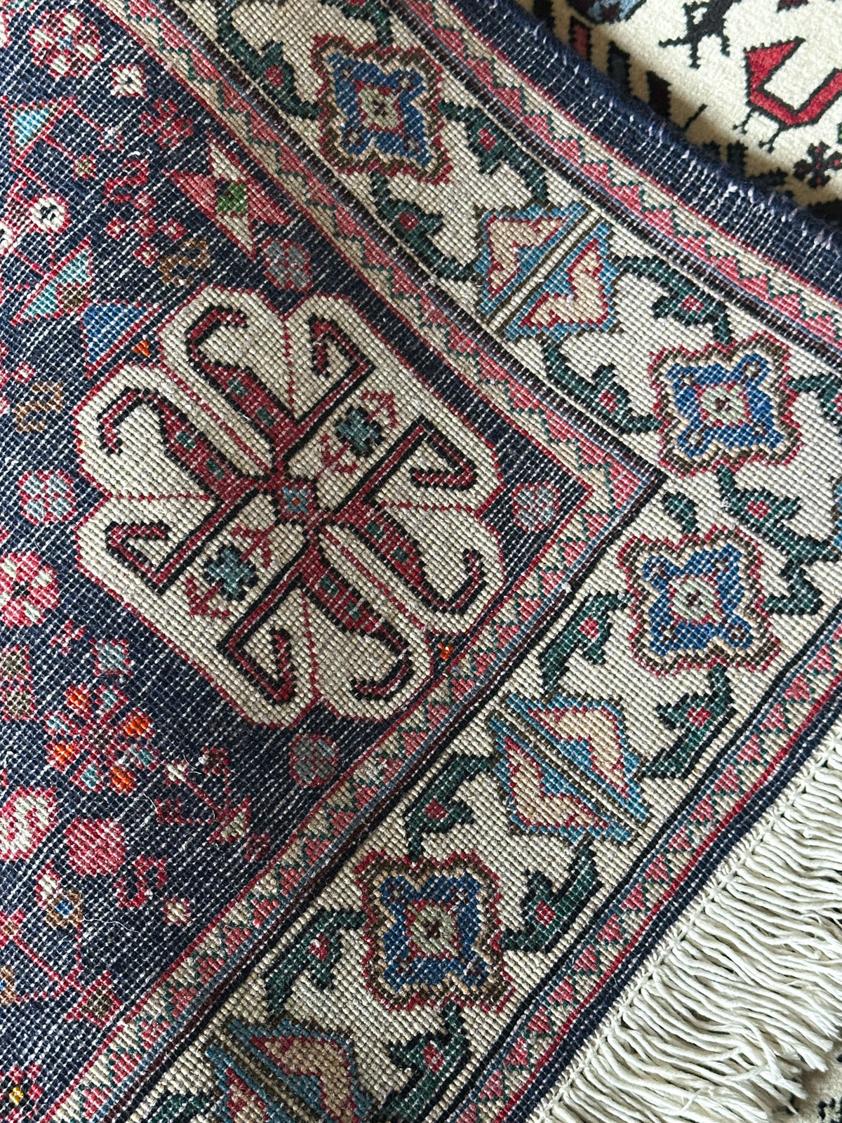 Abadeh Teppich ca. 163 × 110 cm – creme & dunkelbraun