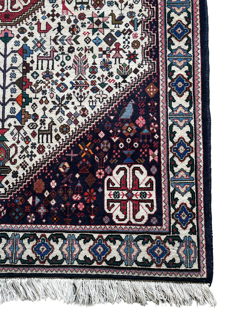 Abadeh Teppich ca. 163 × 110 cm – creme & dunkelbraun