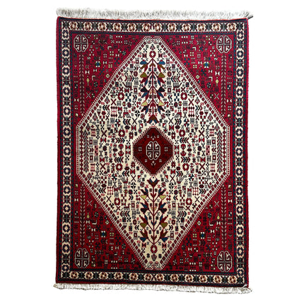 Abadeh Teppich ca. 150 × 100 cm – rot/creme & geometrisch