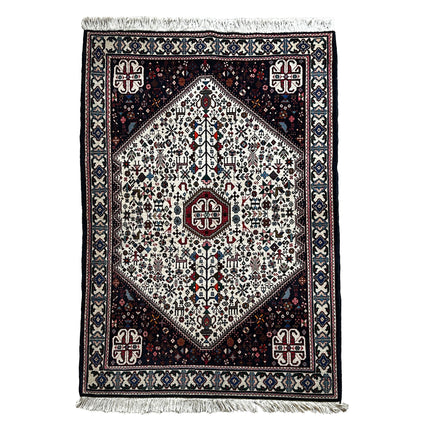 Abadeh Teppich ca. 163 × 110 cm – creme & dunkelbraun