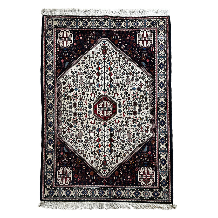 Abadeh Teppich ca. 163 × 110 cm – creme & dunkelbraun