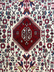 Abadeh Teppich ca. 150 × 100 cm – rot/creme & geometrisch