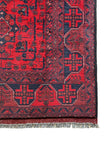 Afghan Teppich ca. 145 × 102 cm – rot/bordeaux & geometrisch