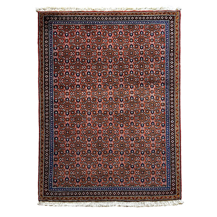Ardebil Teppich ca. 150 × 100 cm – rot/blau/creme & geometrisches Muster