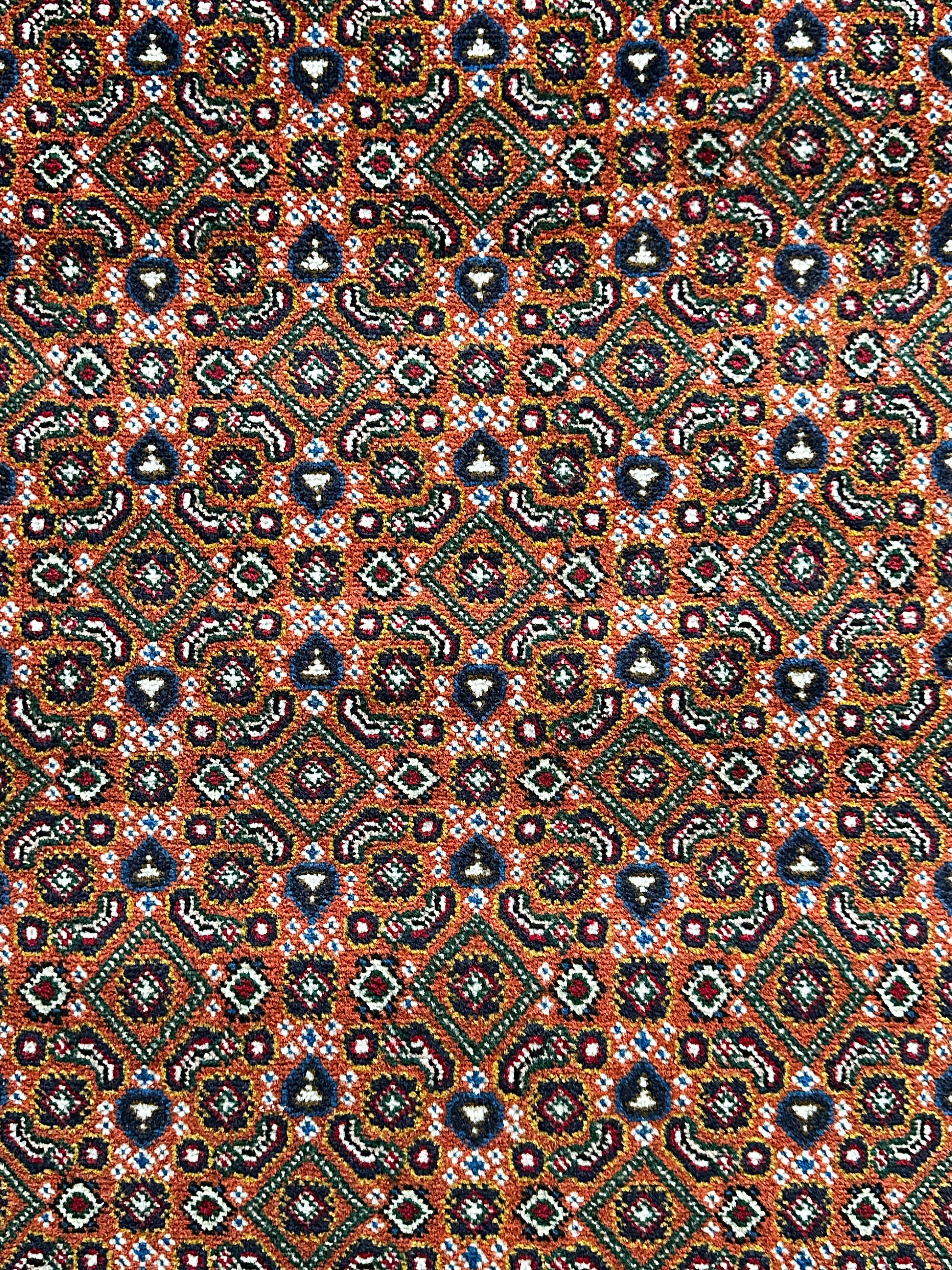 Ardebil Teppich ca. 150 × 100 cm – rot/blau/creme & geometrisches Muster
