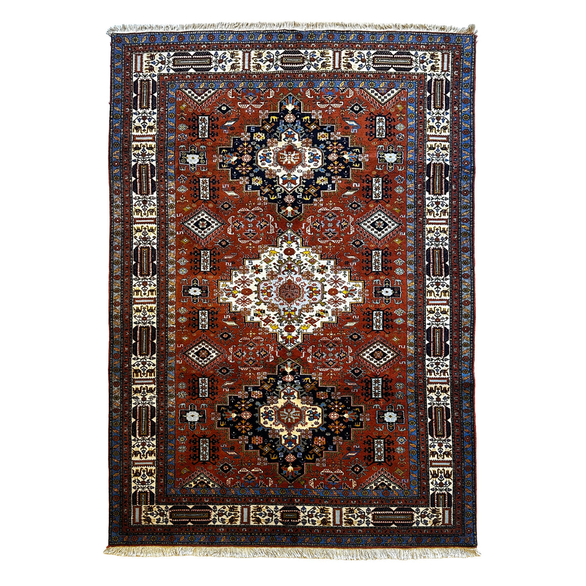 Ardebil Teppich ca. 265 × 169 cm – rostrot & geometrisch