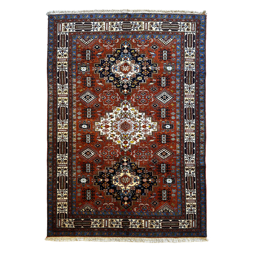 Ardebil Teppich ca. 265 × 169 cm – rostrot & geometrisch