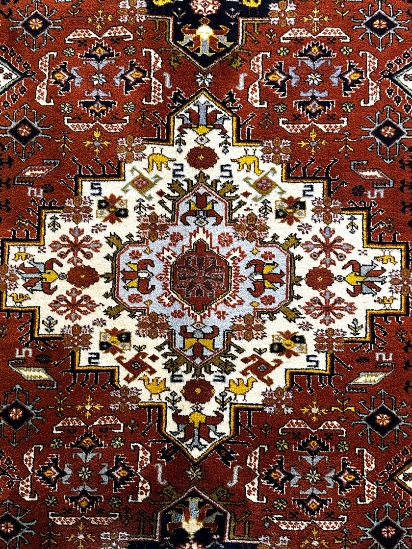 Ardebil Teppich ca. 265 × 169 cm – rostrot & geometrisch