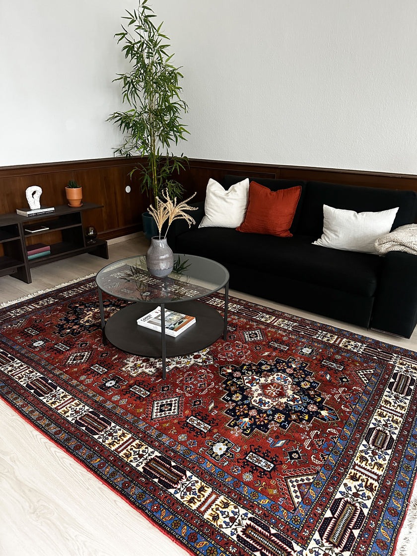 Ardebil Teppich ca. 265 × 169 cm – rostrot & geometrisch