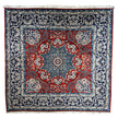 Ardekan Teppich ca. 200 × 200 cm – rot/blau/creme & floral