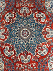 Ardekan Teppich ca. 200 × 200 cm – rot/blau/creme & floral