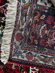 Bachtiar Teppich ca. 150 × 100 cm – rot/dunkelblau/creme & gemustert