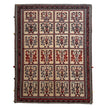 Belutsch Teppich ca. 200 × 150 cm – beige/rot/blau & Feldermuster