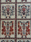 Belutsch Teppich ca. 200 × 150 cm – beige/rot/blau & Feldermuster