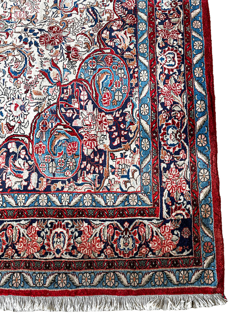 Bidjar Teppich ca. 300 × 200 cm – creme/blau & elegant