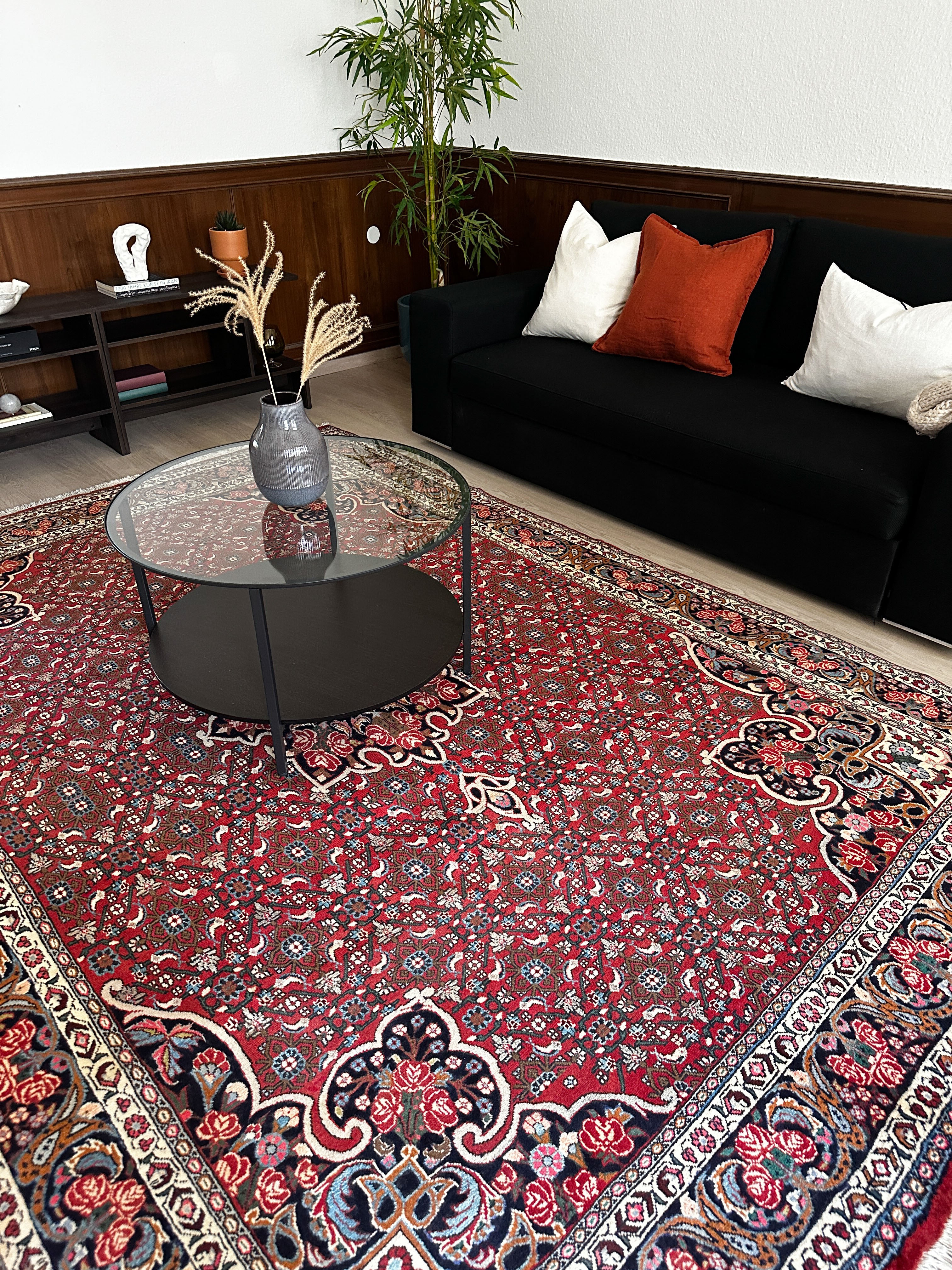 Bidjar Teppich ca. 200 × 300 cm – rot/dunkelblau & robust