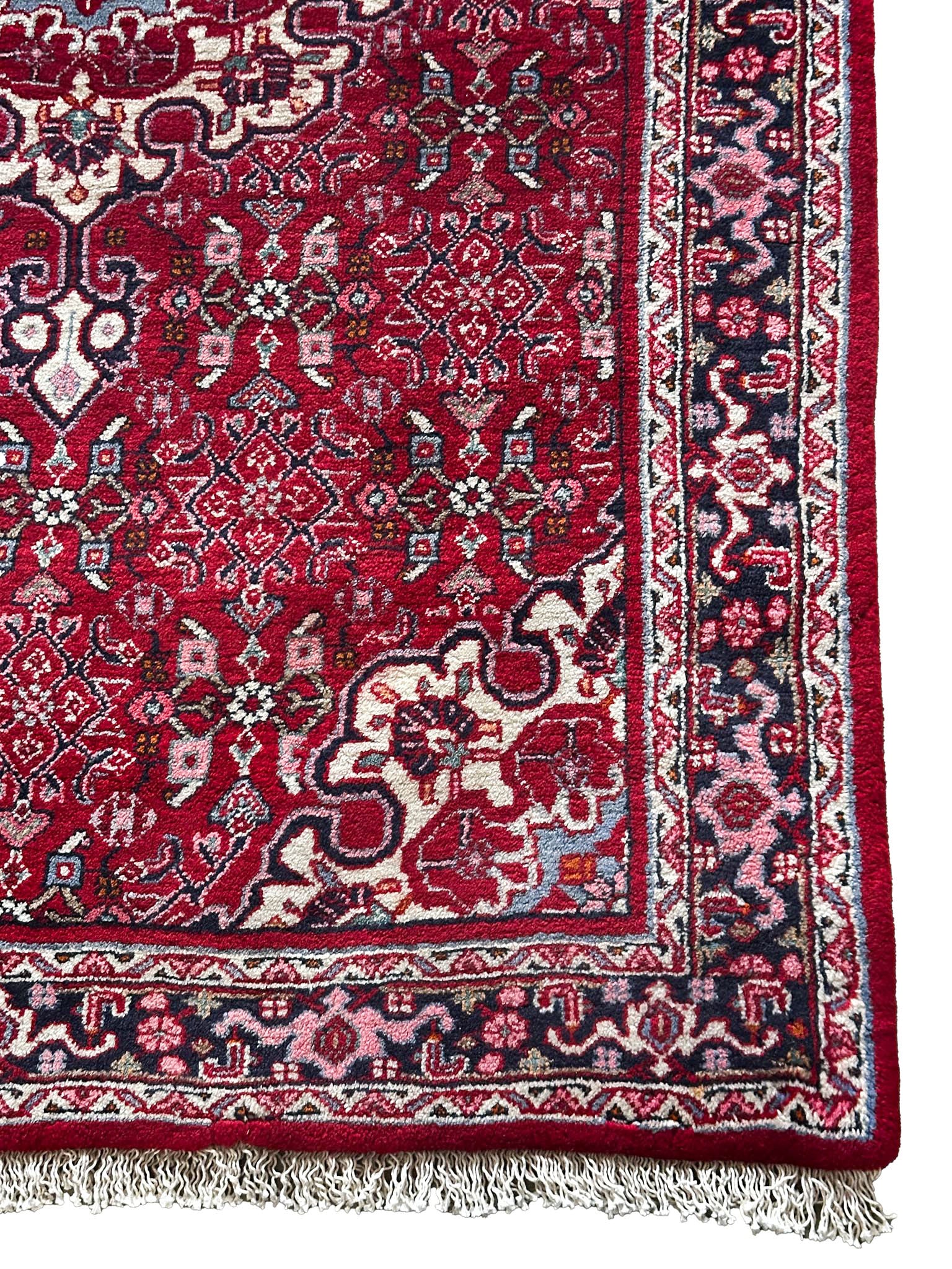 Bidjar Teppich ca. 150 × 100 cm – rot/blau/creme & klassisch