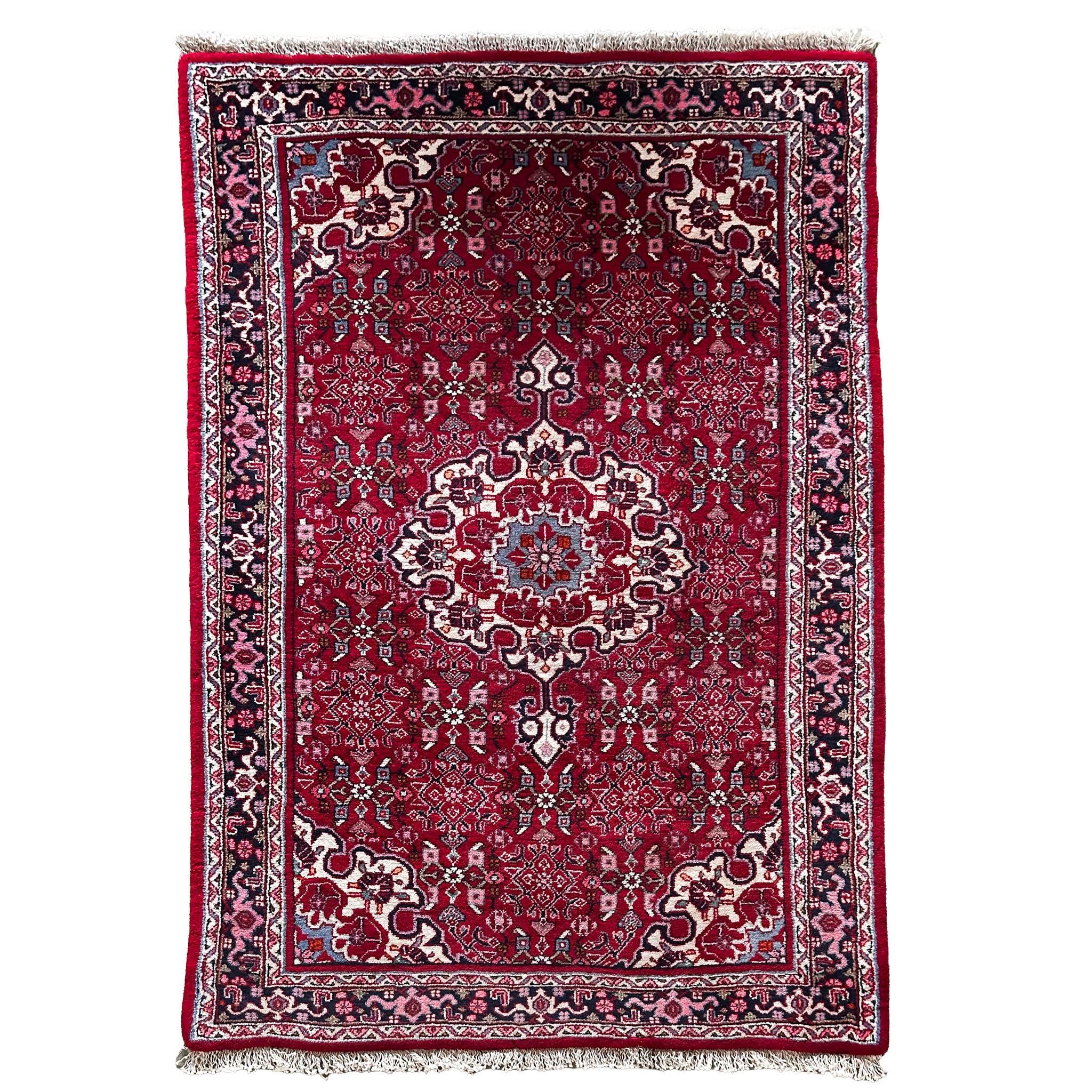 Bidjar Teppich ca. 150 × 100 cm – rot/blau/creme & klassisch