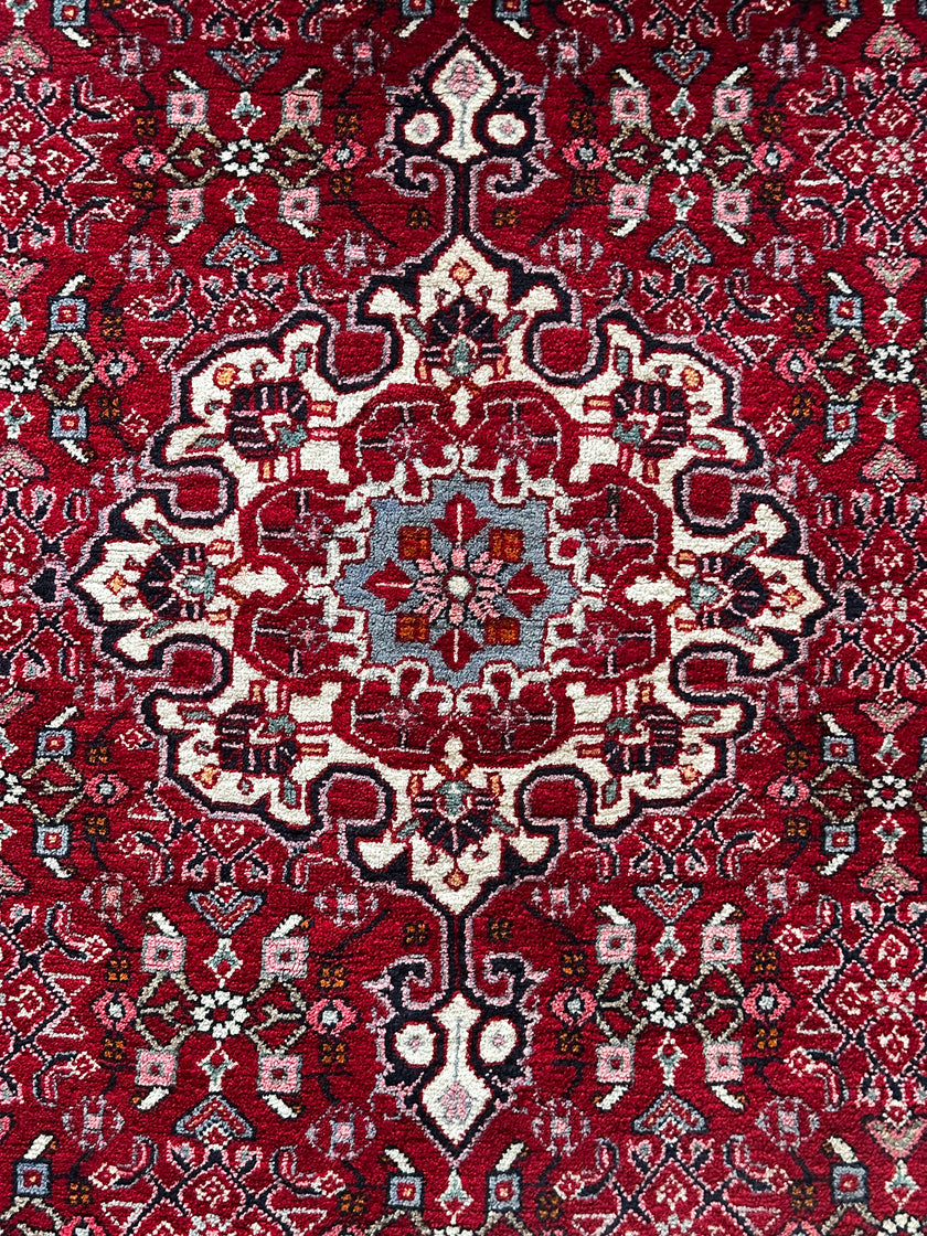Bidjar Teppich ca. 150 × 100 cm – rot/blau/creme & klassisch