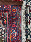 Bidjar Teppich ca. 150 × 100 cm – creme/dunkelblau & detailreich