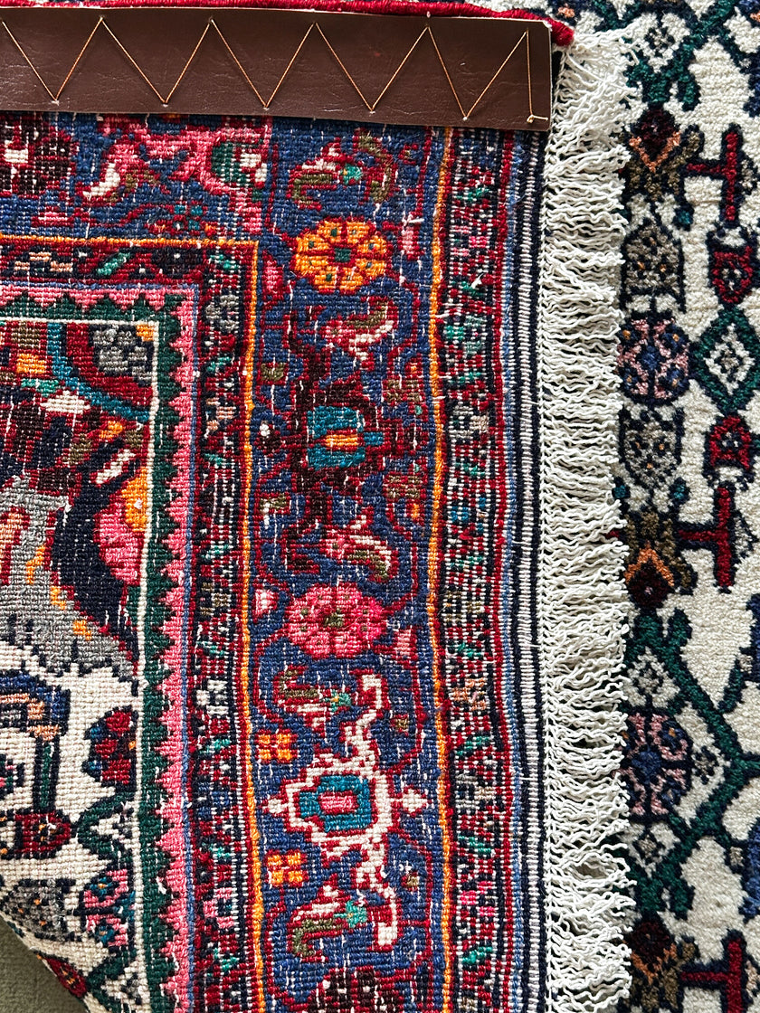 Bidjar Teppich ca. 150 × 100 cm – creme/dunkelblau & detailreich