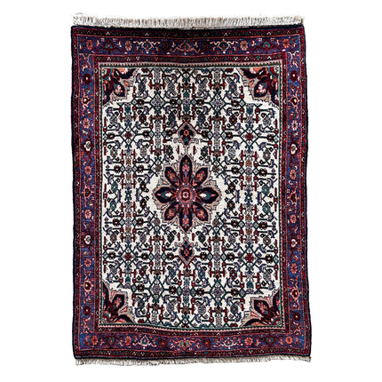 Bidjar Teppich ca. 150 × 100 cm – creme/dunkelblau & detailreich