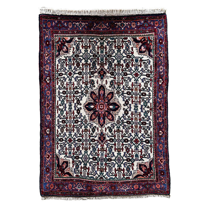 Bidjar Teppich ca. 150 × 100 cm – creme/dunkelblau & detailreich