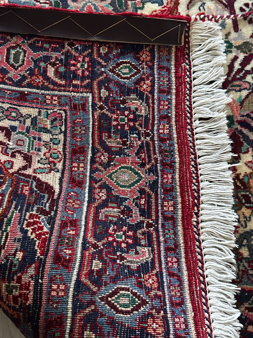 Bidjar Teppich ca. 150 × 100 cm – creme/dunkelrot & klassisch