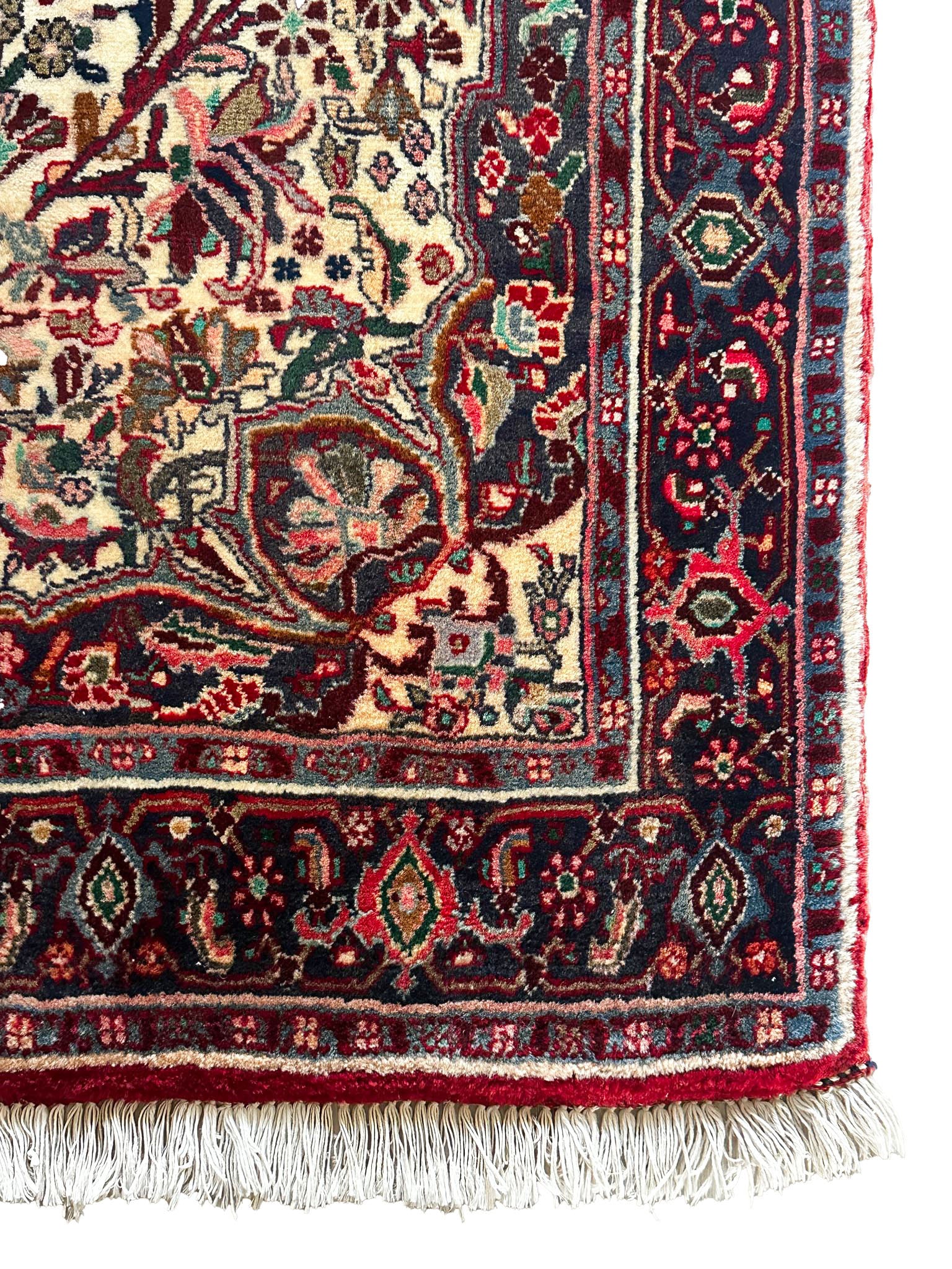 Bidjar Teppich ca. 150 × 100 cm – creme/dunkelrot & klassisch
