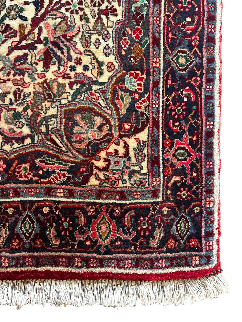 Bidjar Teppich ca. 150 × 100 cm – creme/dunkelrot & klassisch
