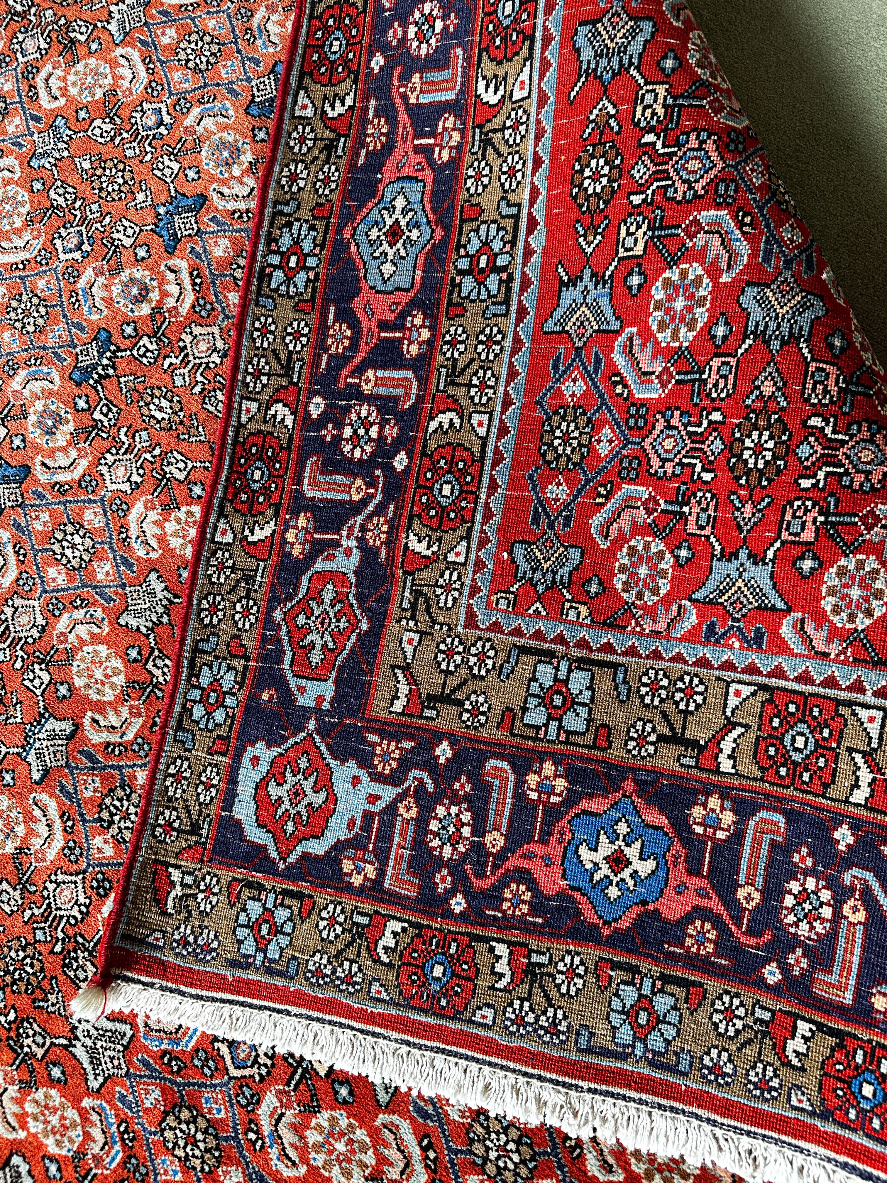 Bidjar Teppich ca. 300 × 200 cm – rot/blau & besonders robust