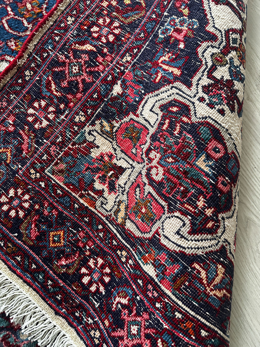 Bidjar Teppich ca. 150 × 100 cm – creme/blau/rot & klassisch