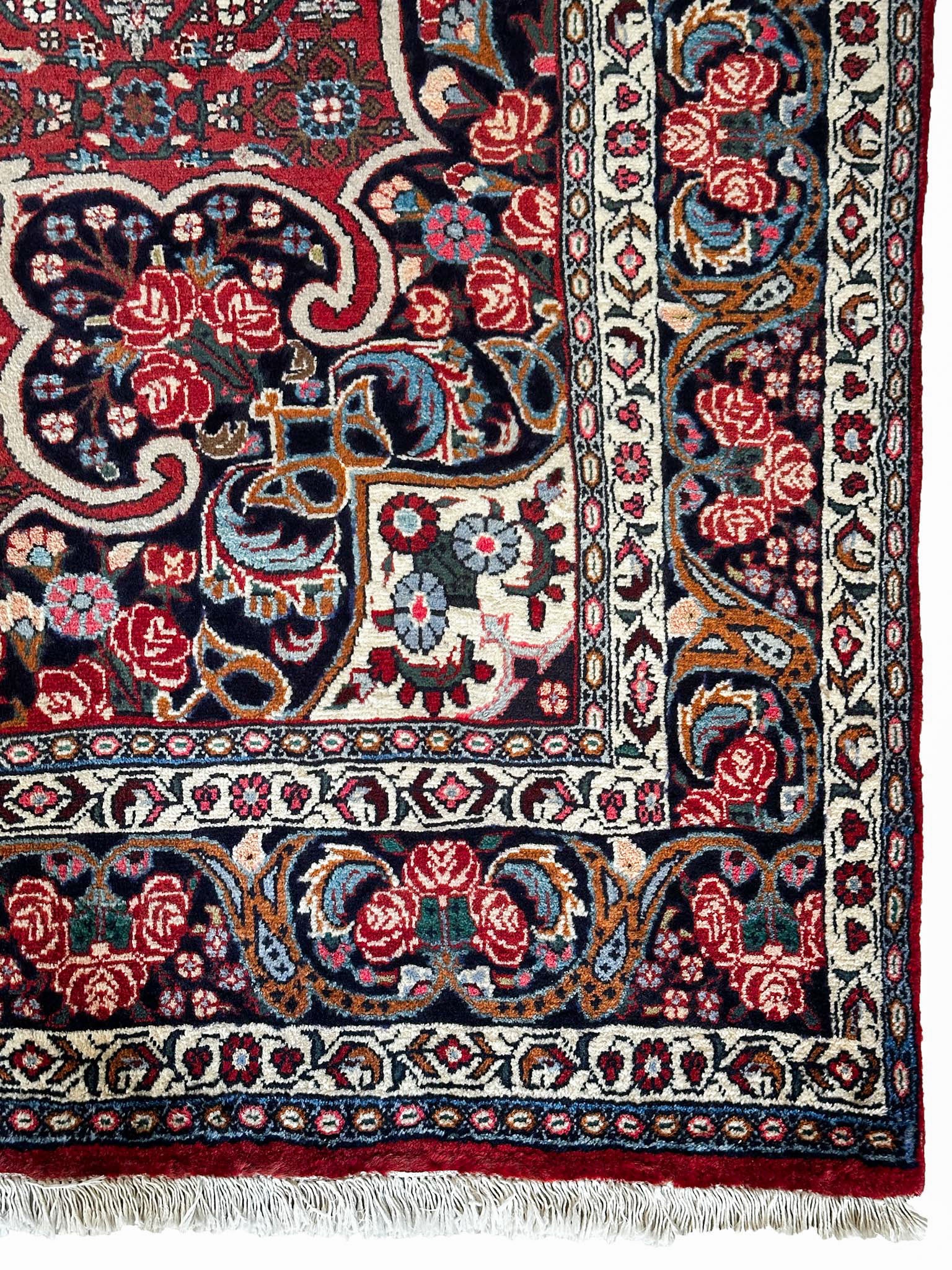 Bidjar Teppich ca. 200 × 300 cm – rot/dunkelblau & robust