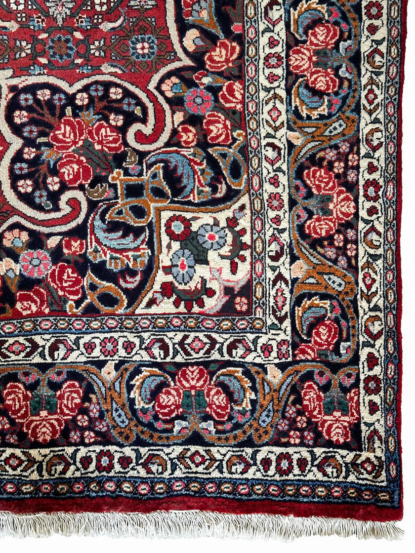 Bidjar Teppich ca. 200 × 300 cm – rot/dunkelblau & robust