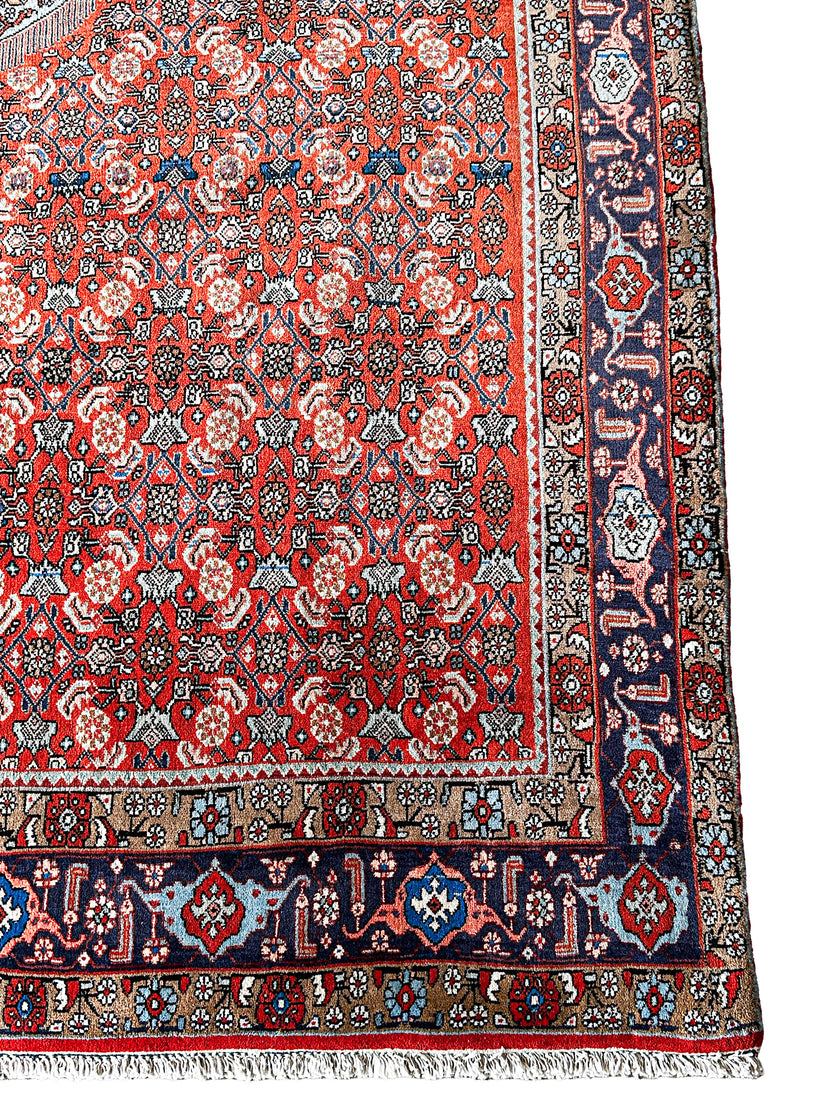 Bidjar Teppich ca. 300 × 200 cm – rot/blau & besonders robust