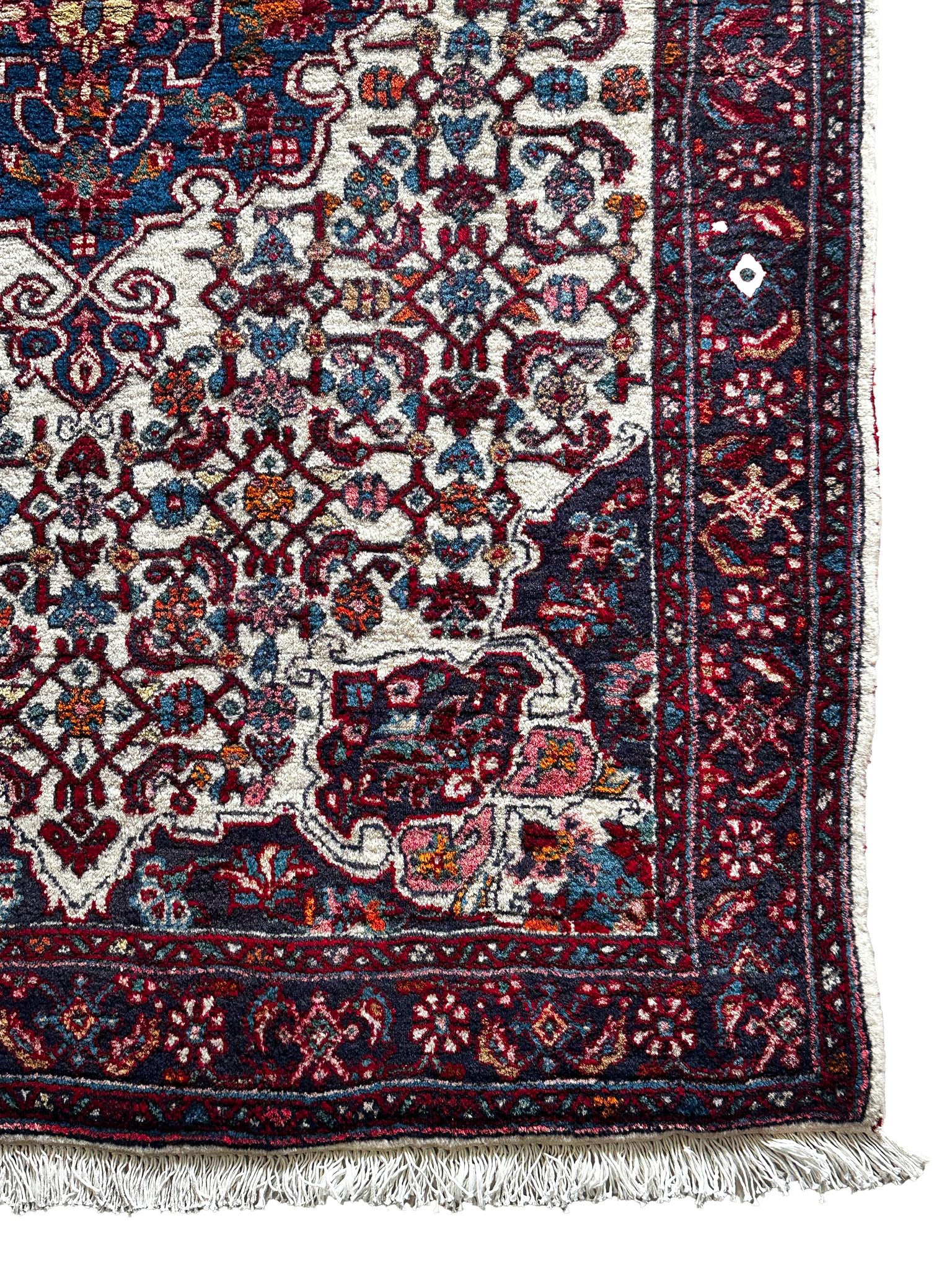 Bidjar Teppich ca. 150 × 100 cm – creme/blau/rot & klassisch