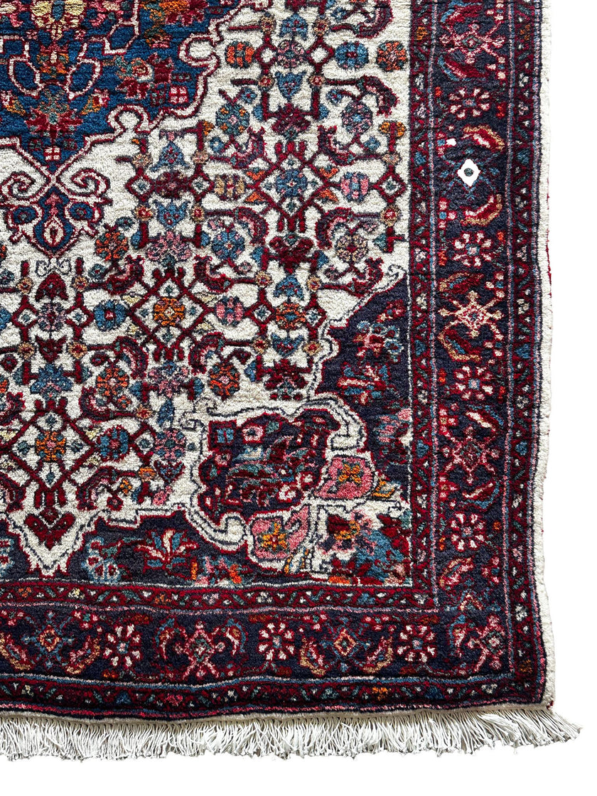 Bidjar Teppich ca. 150 × 100 cm – creme/blau/rot & klassisch