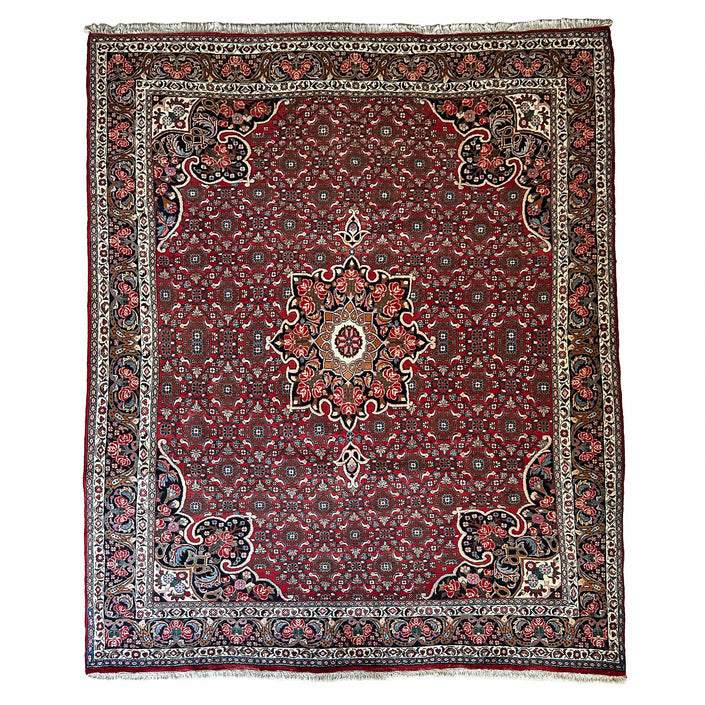 Bidjar Teppich ca. 200 × 300 cm – rot/dunkelblau & robust