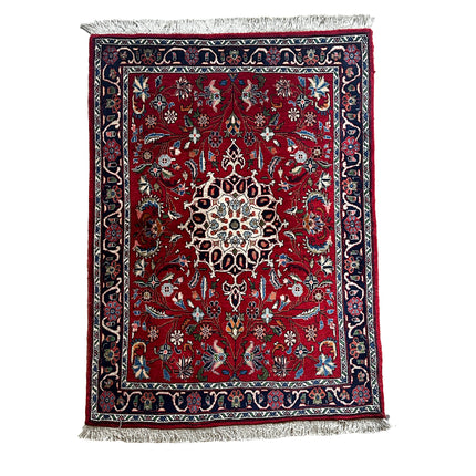 Bidjar Teppich ca. 150 x 106 cm – rot & floral