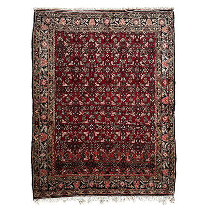 Bidjar Teppich ca. 164 × 118 cm – bordeauxrot & floral