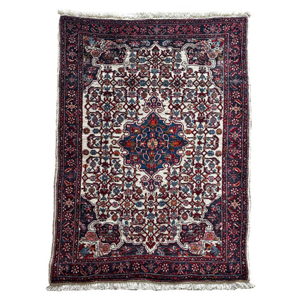 Bidjar Teppich ca. 150 × 100 cm – creme/blau/rot & klassisch