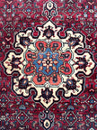 Bidjar Teppich ca. 150 × 100 cm – rot/blau & floral gemustert