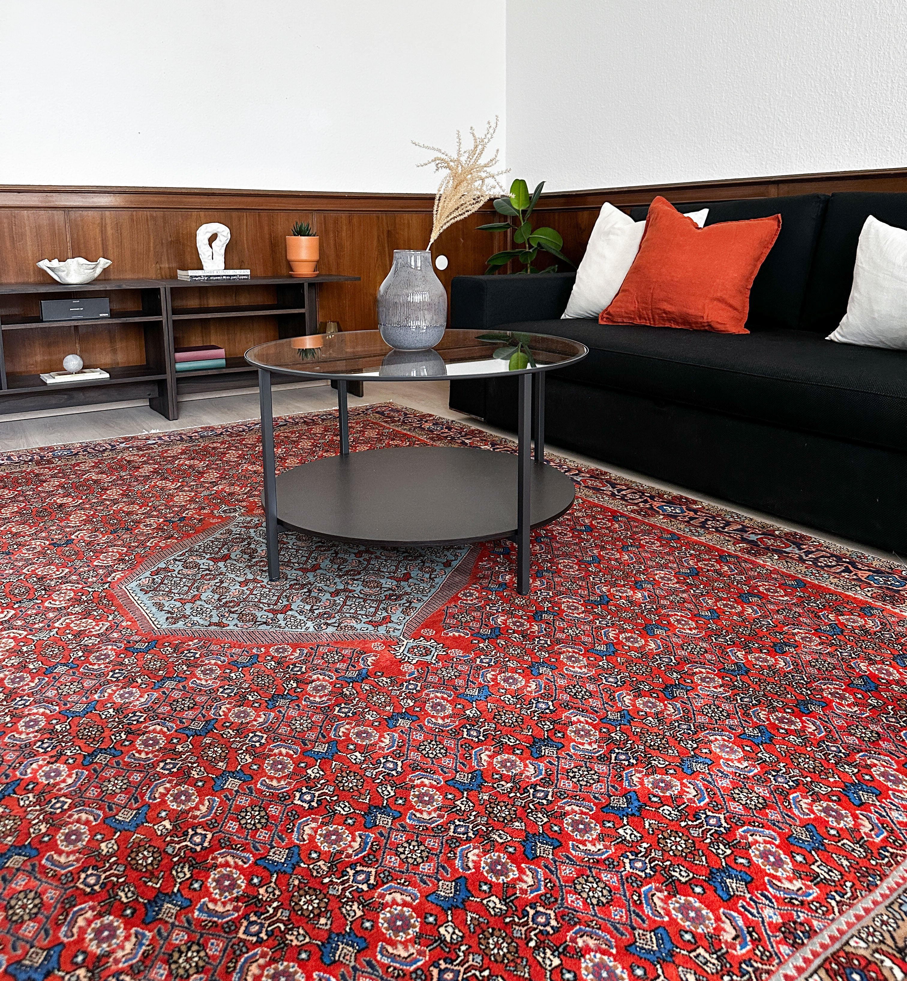 Bidjar Teppich ca. 300 × 200 cm – rot/blau & besonders robust