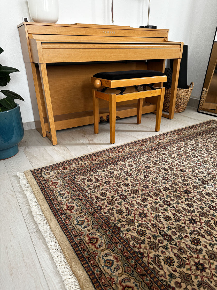 Bidjar Teppich ca. 200 × 150 cm – beige & fein gemustert