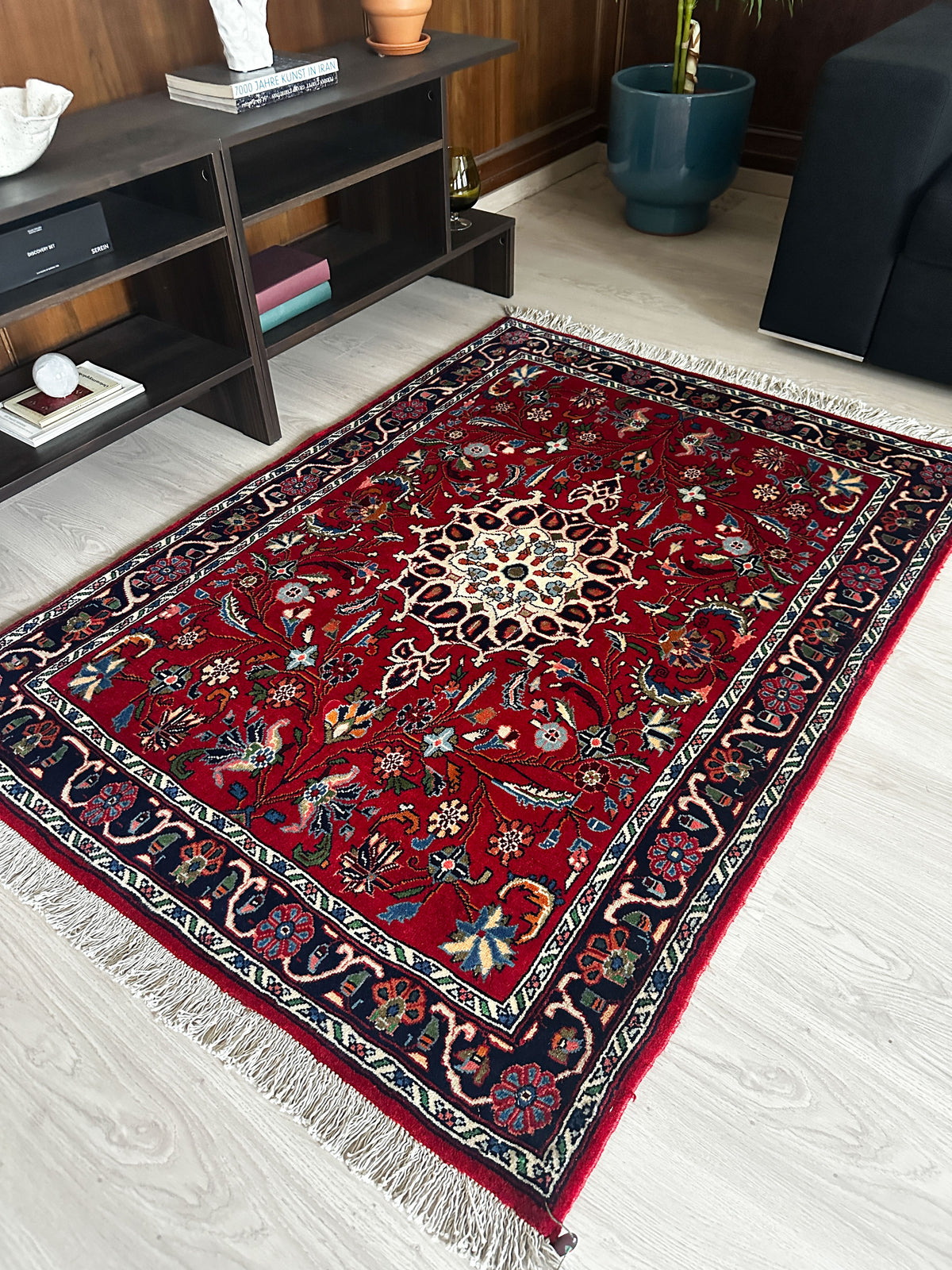 Bidjar Teppich ca. 150 x 106 cm – rot & floral