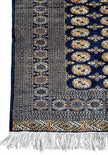 Buchara Teppich ca. 200 × 150 cm – dunkelblau & geometrisch