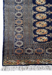 Buchara Teppich ca. 200 × 150 cm – dunkelblau & geometrisch