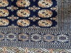 Buchara Teppich ca. 200 × 150 cm – dunkelblau & geometrisch