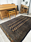 Buchara Teppich ca. 200 × 150 cm – dunkelblau & geometrisch