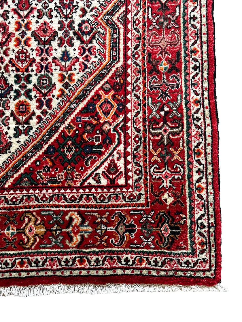 Djosan Teppich ca. 150 × 100 cm – rot/creme/blau & geometrisch gemustert
